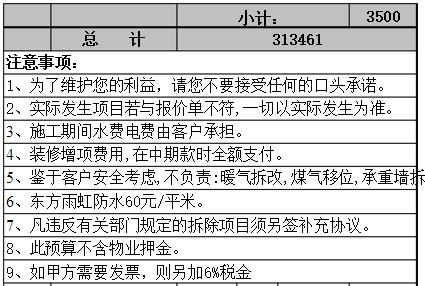 深圳装修公司报价清单